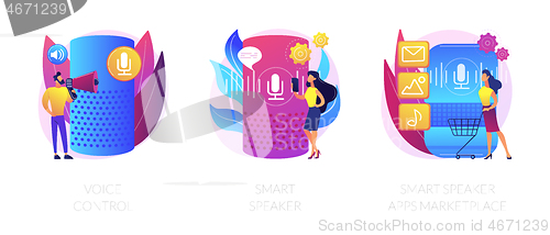 Image of Smart speaker voice assistant vector concept metaphors