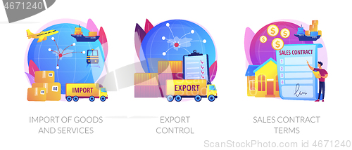 Image of Global trade, distribution and logistics abstract concept vector illustrations.