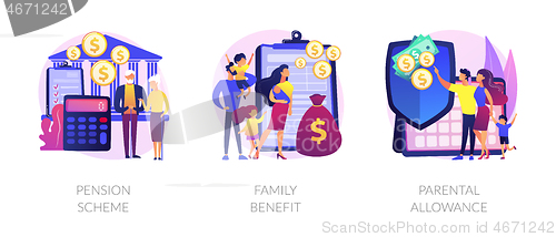 Image of Social security payments abstract concept vector illustrations.