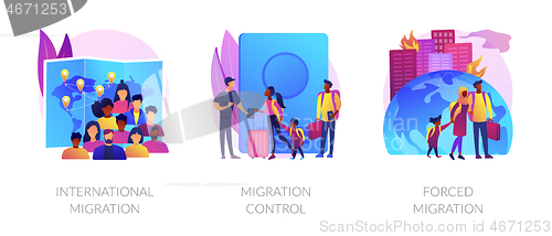 Image of Population displacement, refugees abstract concept vector illustrations.