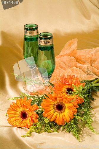 Image of Flowers And Glasses