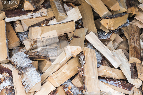 Image of Detail of a firewood heap