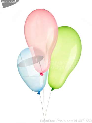 Image of colorful balloons on white background