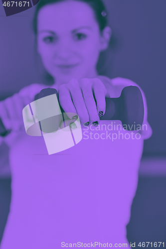 Image of woman fitness workout with weights