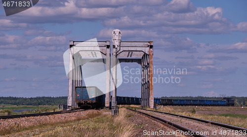 Image of Twin railway bridge against blue sky