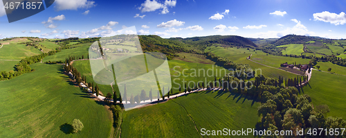 Image of Tuscany aerial panorama landscape