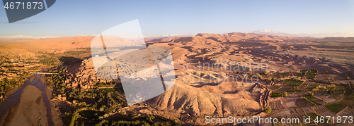 Image of Aerial panorama of Ait Ben Haddou in Morocco
