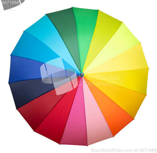 Image of multicolored umbrella isolated