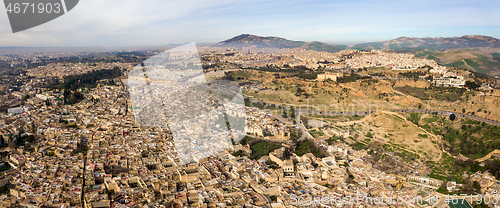 Image of Aerial panorama of Medina in Fes, Morocco