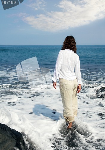 Image of Woman in the ocean