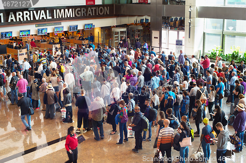 Image of Queue at airport immigration