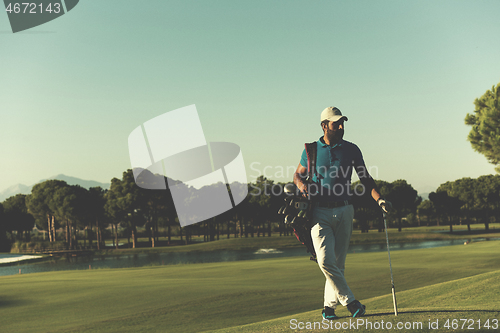 Image of golfer  portrait at golf  course