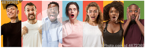 Image of The collage of surprised people