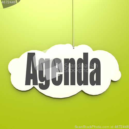 Image of Agenda word on white cloud
