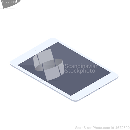 Image of Isometric white tablet isolated illustration.