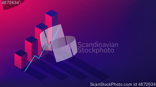 Image of Isometric cryptocurrency exchange trading concept.