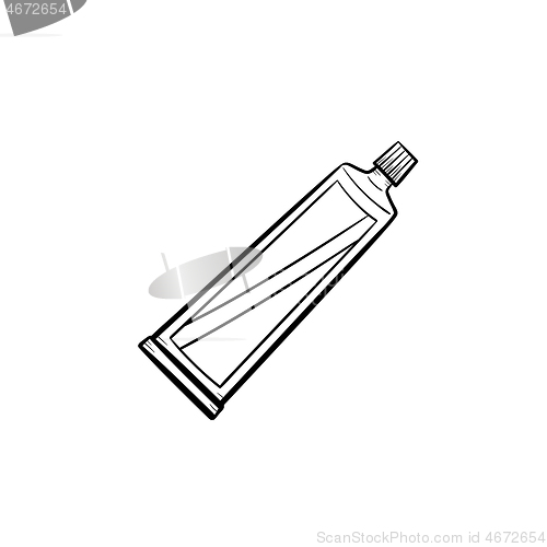 Image of Toothpaste tube hand drawn outline doodle icon.