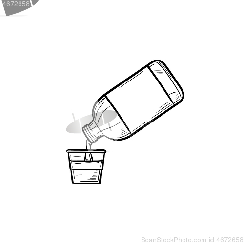 Image of Mouth rinse hand drawn outline doodle icon.
