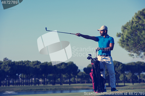 Image of golfer  portrait at golf  course