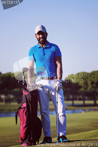 Image of golfer  portrait at golf  course