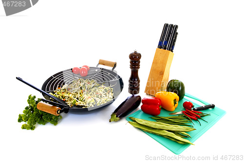 Image of Preparing wok 
