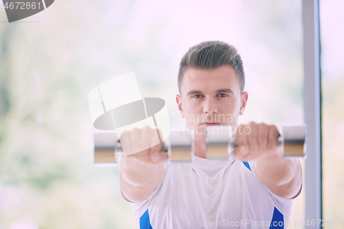 Image of man exercise with weights