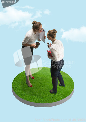 Image of Business partners, businessmen at meeting, office background