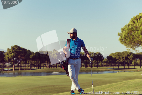 Image of golfer  portrait at golf  course