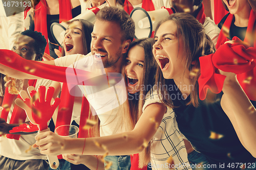 Image of stadium soccer fans emotions portrait