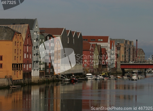 Image of Houses along the river, Trondheim