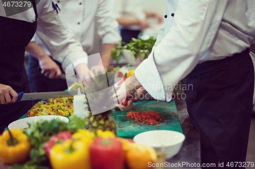 Image of team cooks and chefs preparing meals