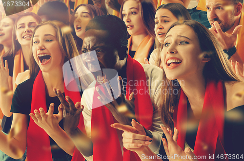 Image of stadium soccer fans emotions portrait