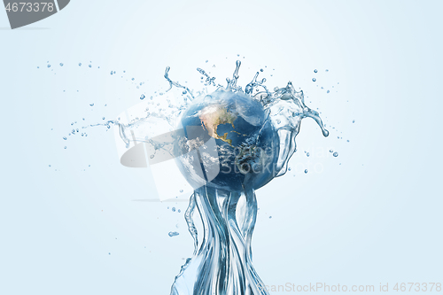 Image of Saving water and world environmental protection concept.