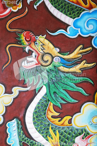 Image of Dragon decoration of a temple in Vietnam