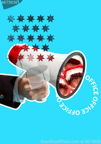 Image of Business man screaming with a megaphone
