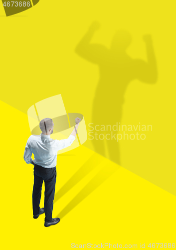 Image of Businessman and his shadow, business concepts.