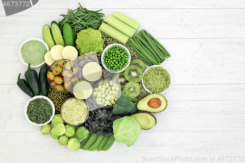 Image of Vegan Green Food for a Healthy Diet