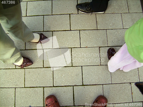 Image of Feet in shoes on stone floor