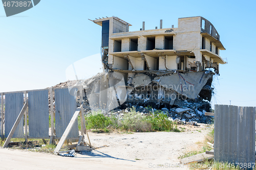 Image of Demolition of an illegally built hotel complex