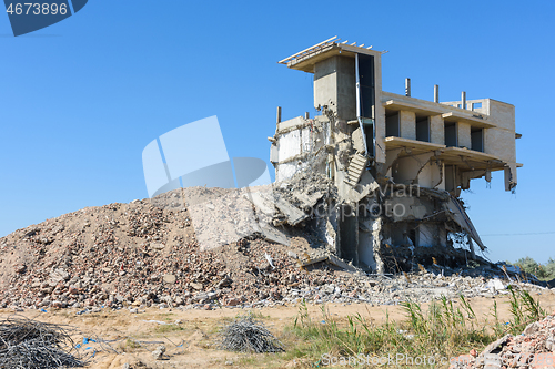 Image of The destroyed illegally constructed building of the hotel complex