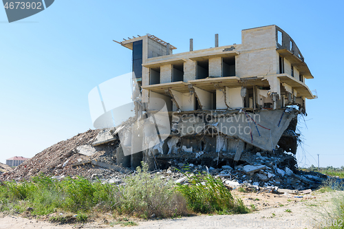 Image of Demolition of an illegal building by court order