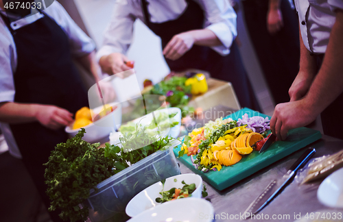 Image of team cooks and chefs preparing meals