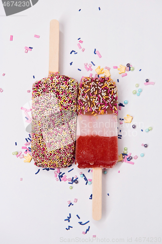 Image of Two ice cream on stick