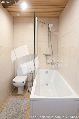 Image of Fragment with shower in luxury apartment