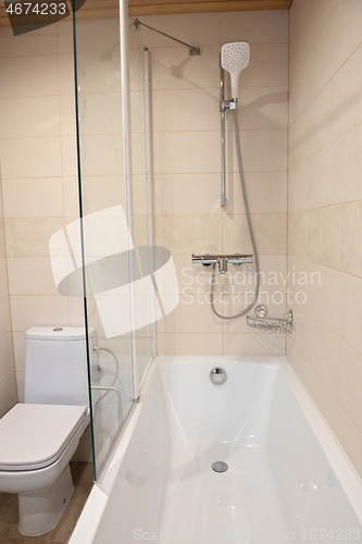 Image of Fragment with shower in luxury apartment