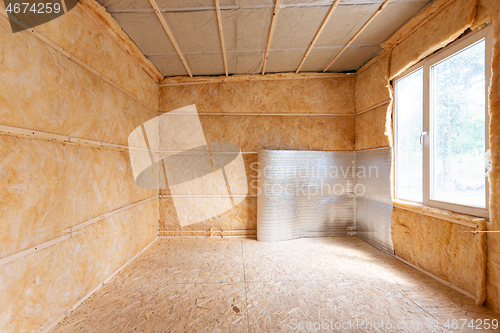 Image of Finishing heat-insulating layer of reflective polyethylene foam laminated with lavsan for house insulation