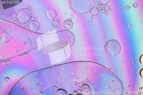 Image of Holographic abstract background in pastel neon color picture made with oil, water and soap