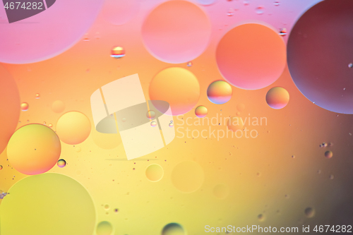 Image of Rainbow abstract defocused background picture made with oil, water and soap