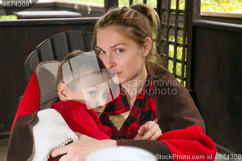 Image of Mother and son happy family