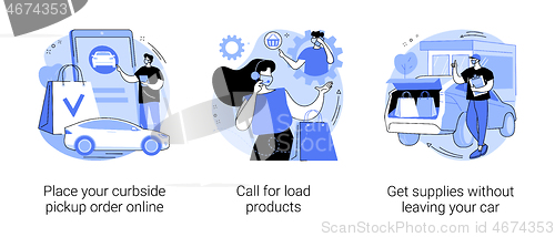 Image of Curbside pickup abstract concept vector illustrations.